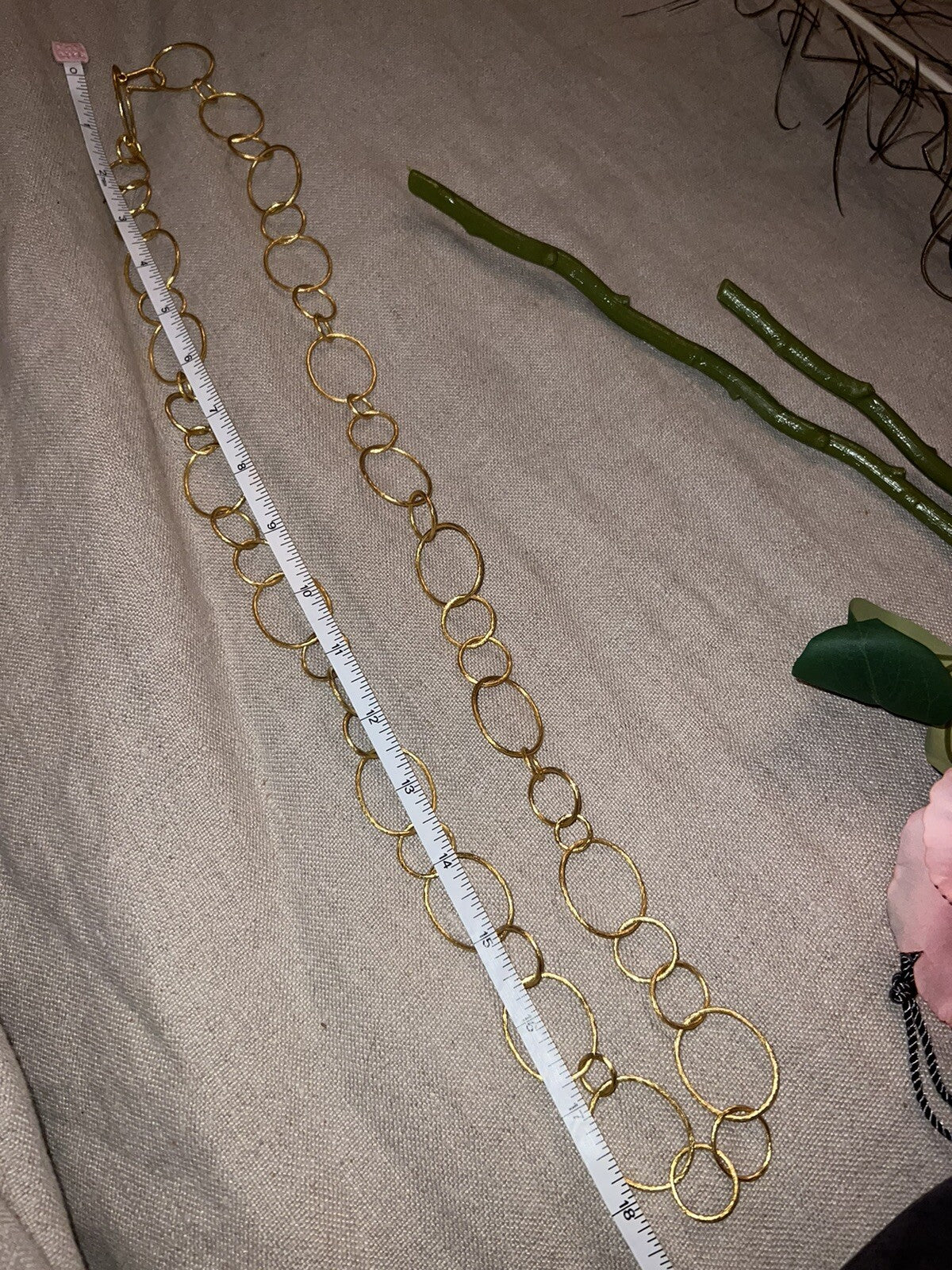 Julie Vos Long Link Necklace 36” 24k Gold Plated Julie Vos