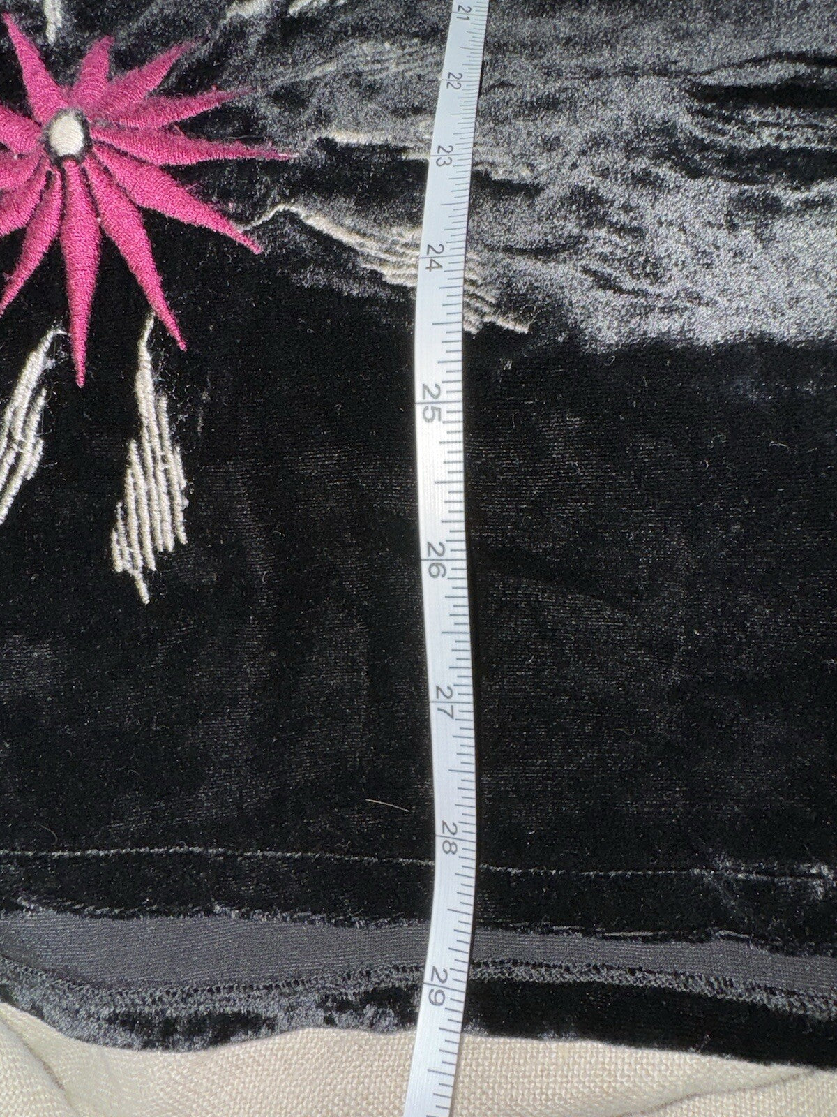 Johnny Was L Large Black Velvet Roses & Stars Embroidered Peasant Tunic Top Johnny Was