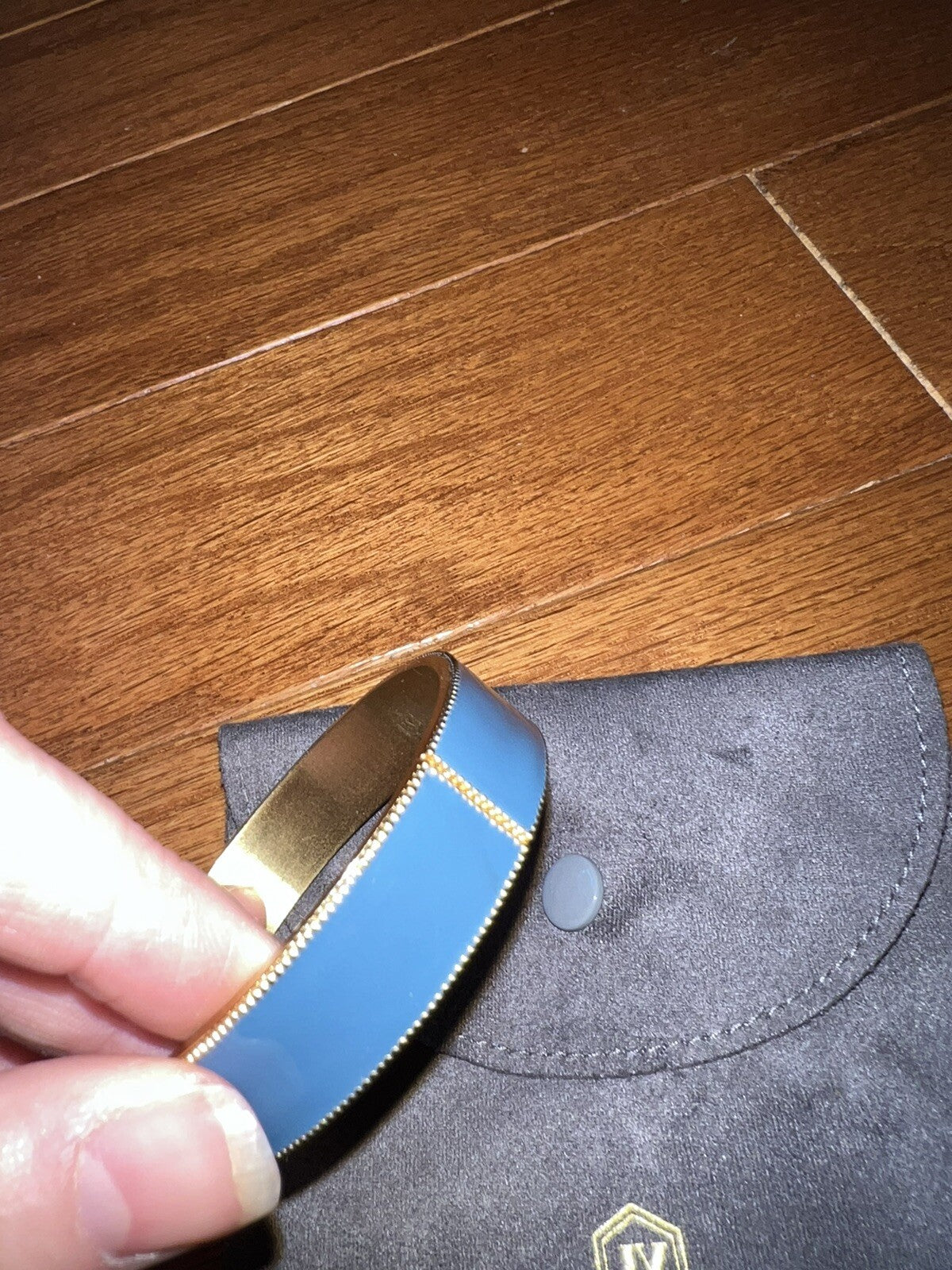 Julie Vos Enamel Hinge Bangle Bracelet in a Beautiful Blue Julie Vos