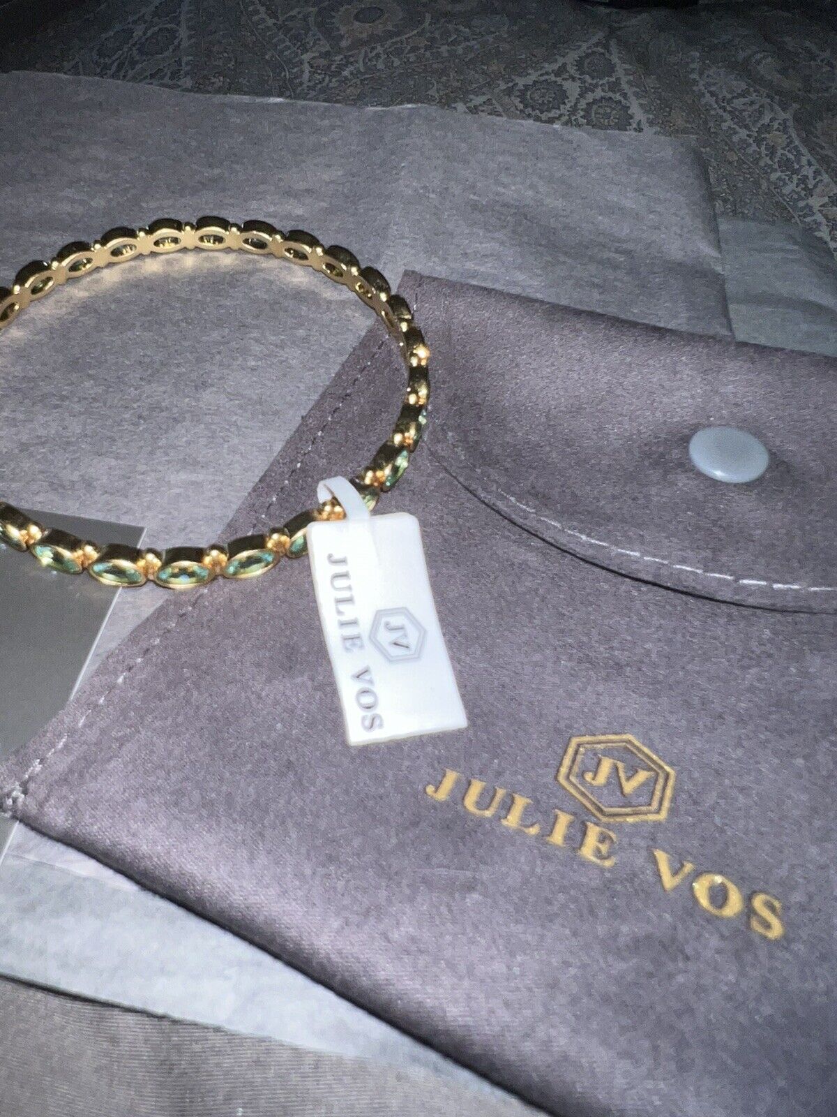 NEW Julie Vos Mykonos Bahamian Blue Bangle Bracelet Sz M NWT