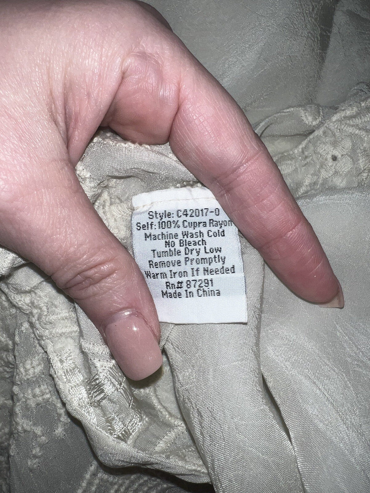 Johnny Was L Ivory Ecru Kimono Silky Embroidery & Lace Jacket Beach Wedding Wrap Johnny Was