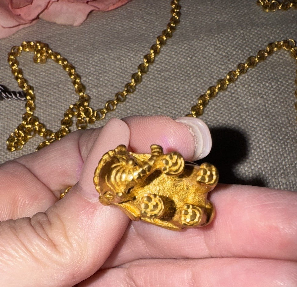 Julie Vos India Elephant Pendant Long Necklace 34” 24K Gold Plated Indian Julie Vos