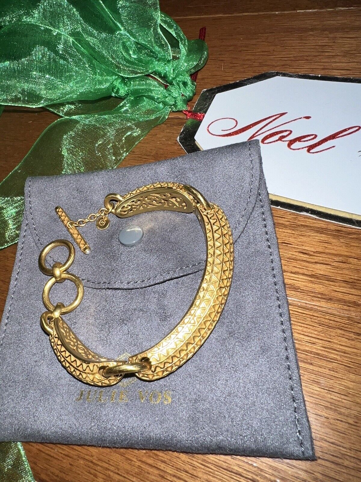 Gorgeous Julie Vos Toggle Link Bracelet 24k Gold Plate Retail $495