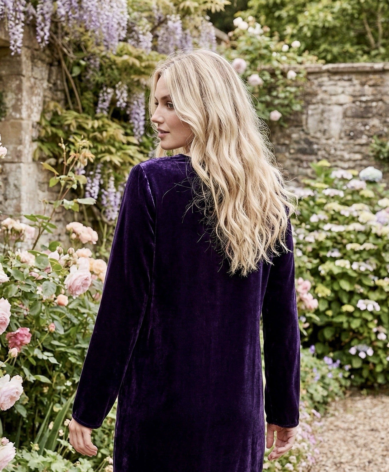 Johnny Was M Deep Purple Velvet Mini Shift Dress Butterfly Embroidered Tunic Top Johnny Was