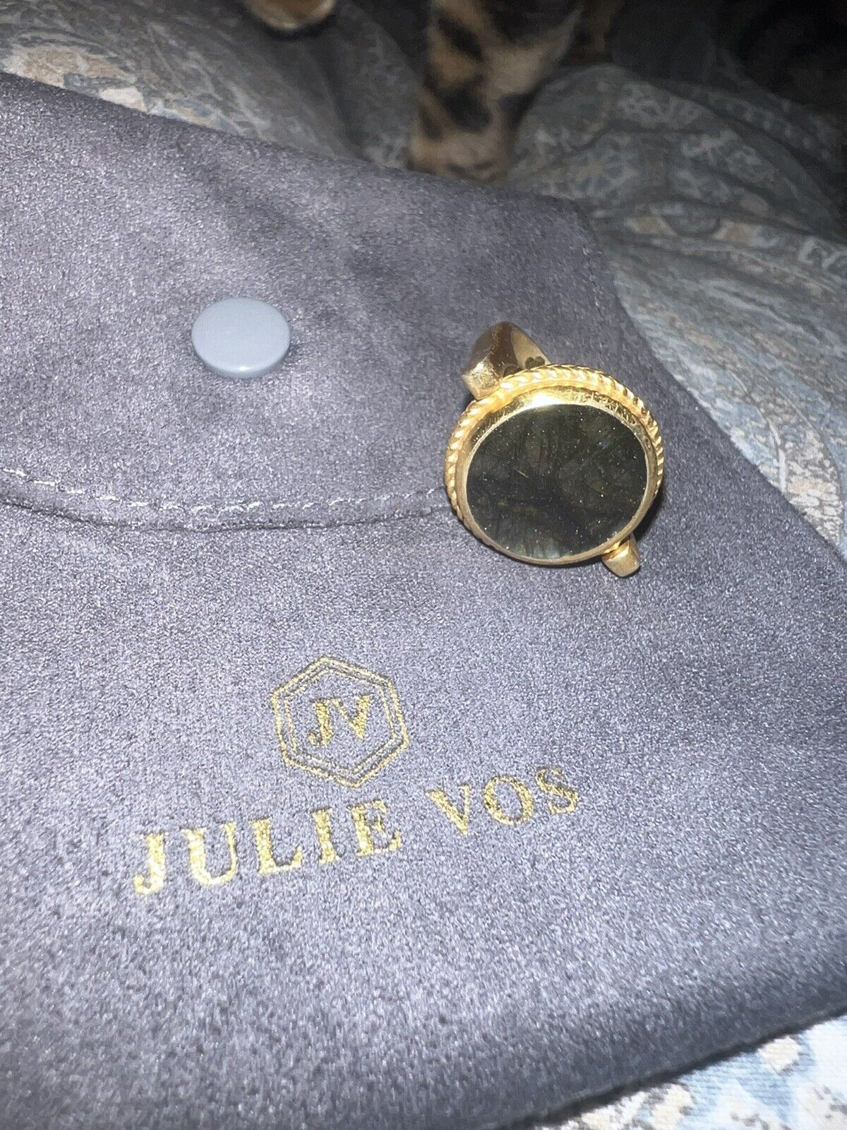 Julie Vos Coin Revolving Ring W/ Labradorite & Pegasus Two In One Sz 7 RARE