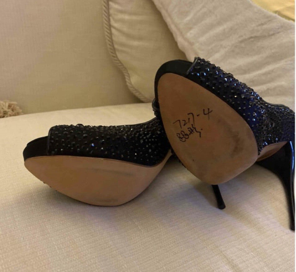 Alexander McQueen 38.5 Black Crystal Pumps High Heels Retail $1750 Alexander McQueen