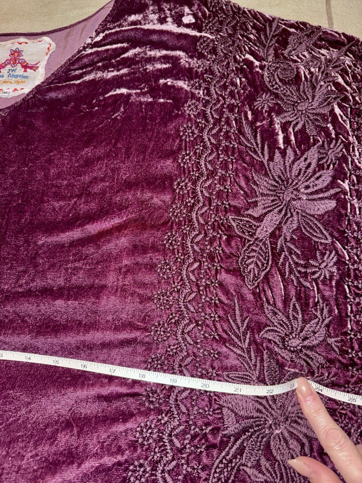 Johnny Was XL Velvet Purple Plum Poncho Top Tunic Embroidered Bohemian Johnny Was