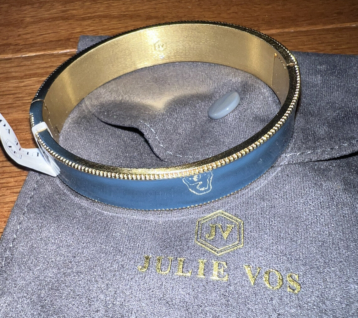 Julie Vos Enamel Hinge Bangle Bracelet in a Beautiful Blue Julie Vos
