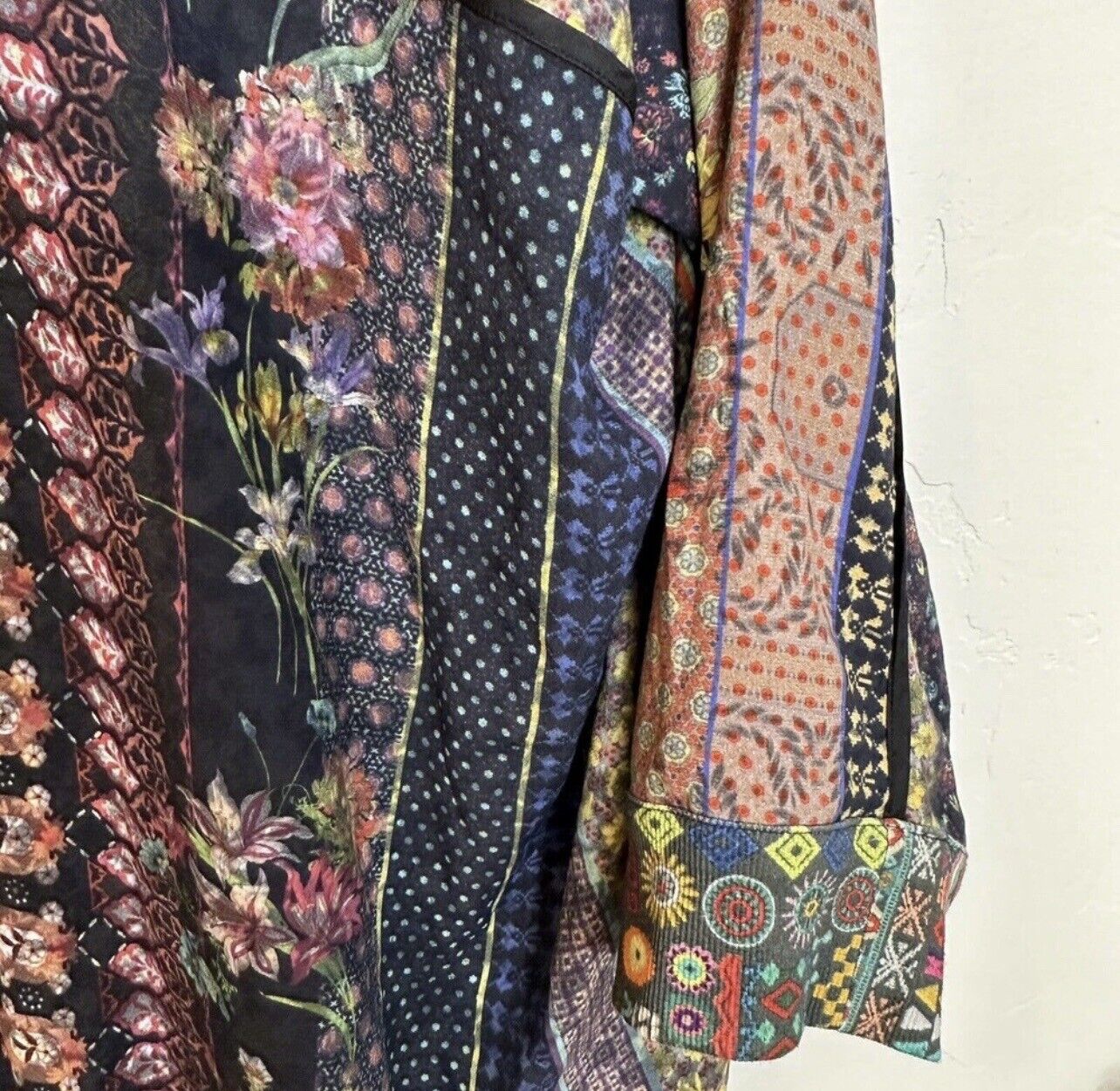 Johnny Was Reversible Silky Kimono Wrap Jacket Sz L Large  WEIGHT