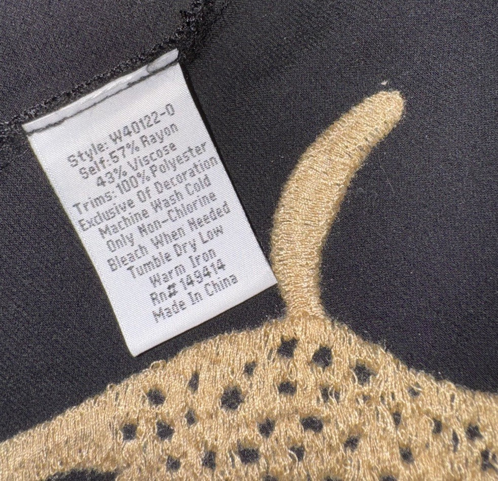 Johnny Was L Black & Gold Long Kimono Duster Embroidered Jacket Coat Wrap Johnny Was