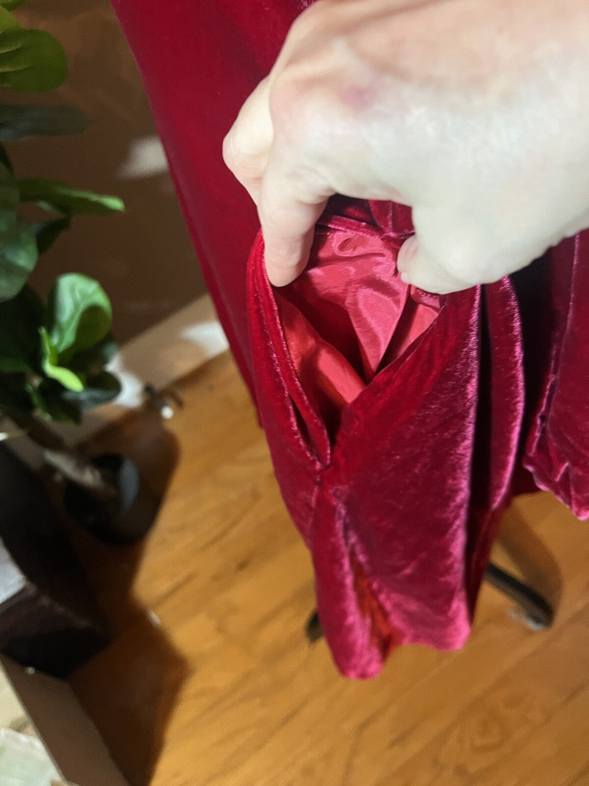 Eileen Fisher Red Velvet MIDI Dress Beautifully Soft L Large  MSRP $398 Eileen Fisher