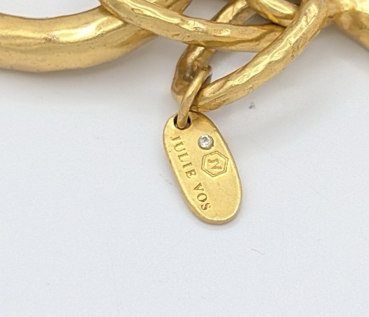 Julie Vos Soho 2 Tone 24k Gold Plated Toggle Chain Link Bracelet  8.5” Julie Vos