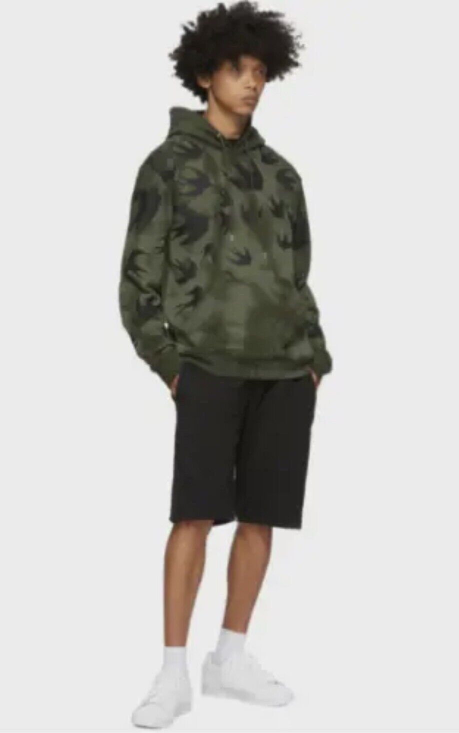 McQ Alexander McQueen Green Tie-Dye Swallows Hoodie Sweatshirt Swarm NWOT $440