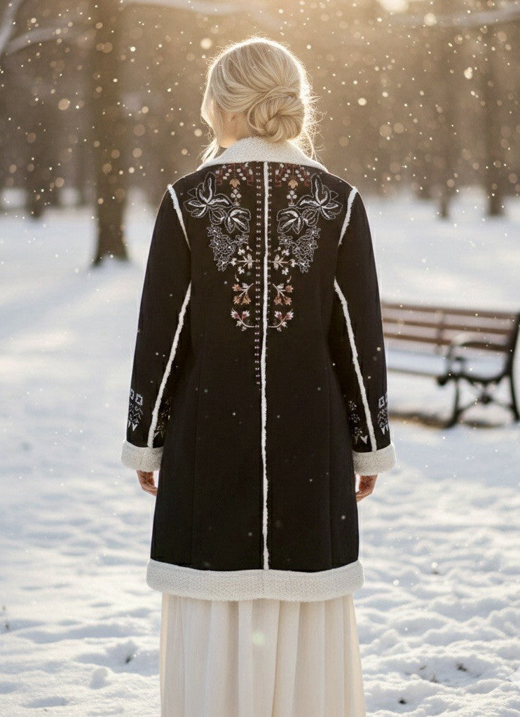 Johnny Was 2X Faux Suede Sherpa Coat Jacket Wrap Shearling Lined BOHO Johnny Was