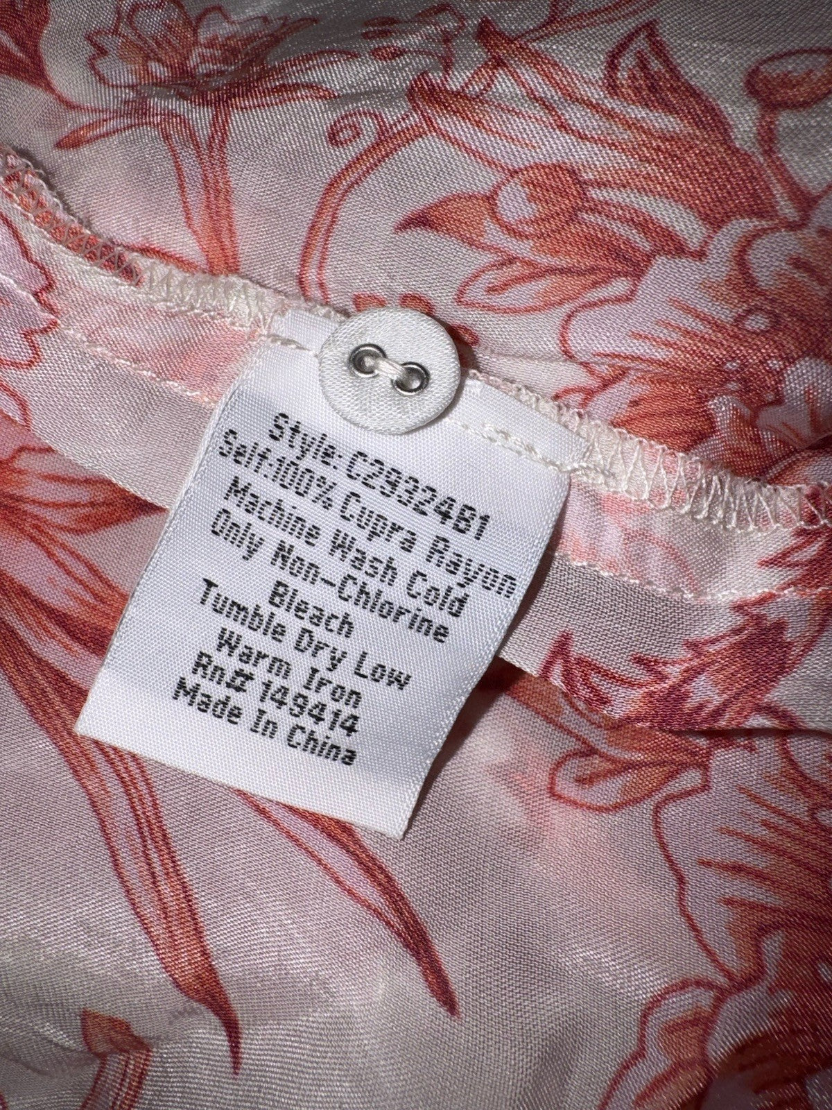 Johnny Was XXL Red & White Button Up Blouse Tunic Top Floral Shirt Boho Johnny Was