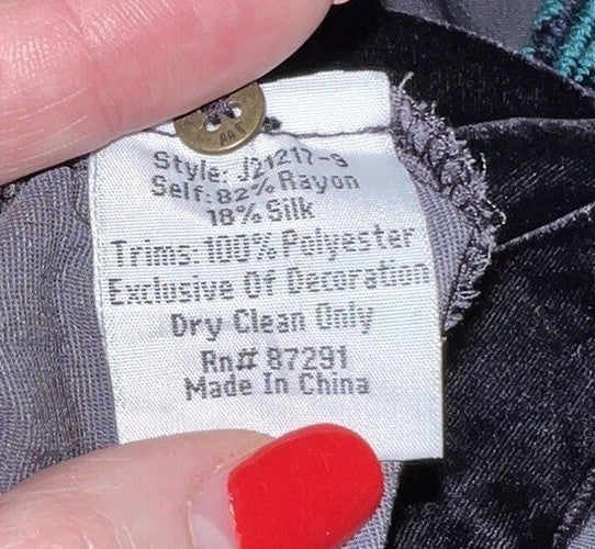 Johnny Was M Deep Purple Velvet Mini Shift Dress Butterfly Embroidered Tunic Top Johnny Was