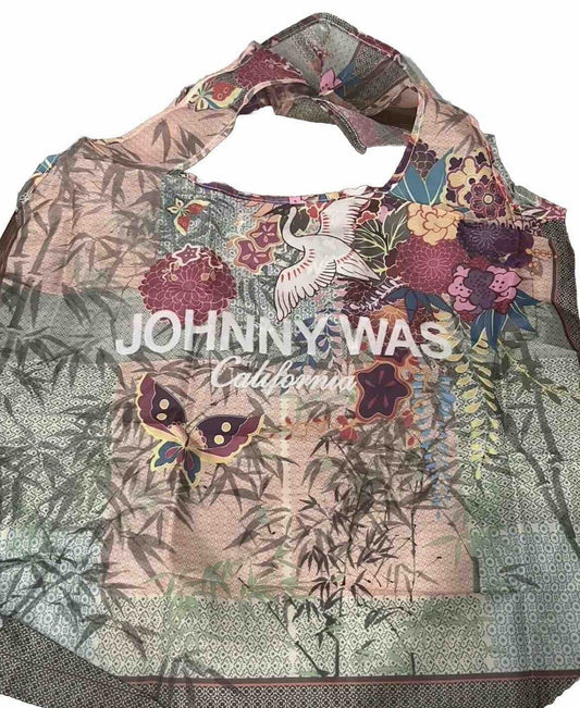 Johnny Was Lightweight Crane Shopping Bag Tote Reusable  Travel Dance Gym