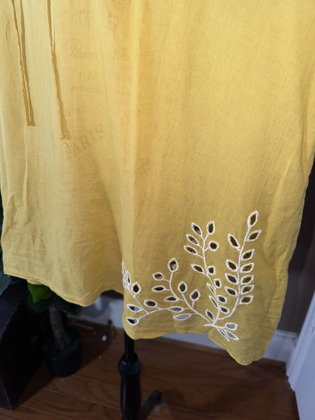 Johnny Was XL 1X 1XL Harvest Gold Tunic Peasant Top Floral Embroidered