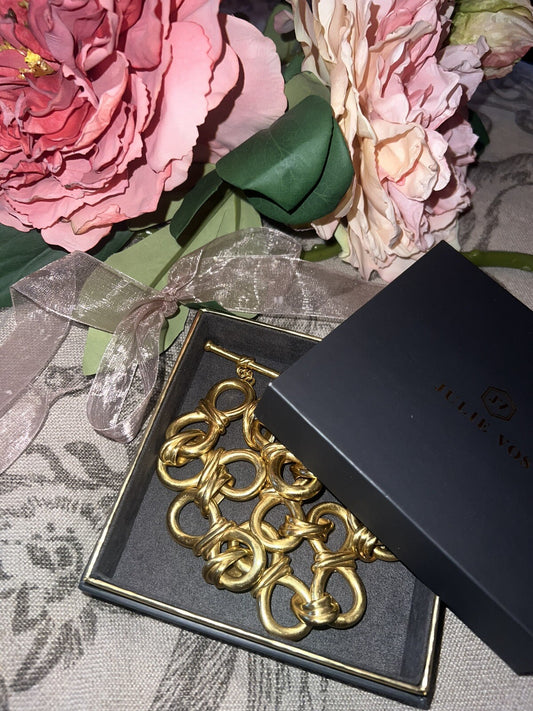 Julie Vos Statement Toggle Link Heavy Chain Necklace 24k Gold Plated Julie Vos