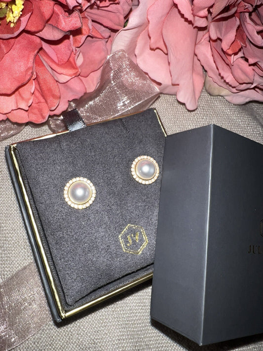 Julie Vos 24k Gold Plated Pearl & CZ Earrings Lightweight & Classic Julie Vos