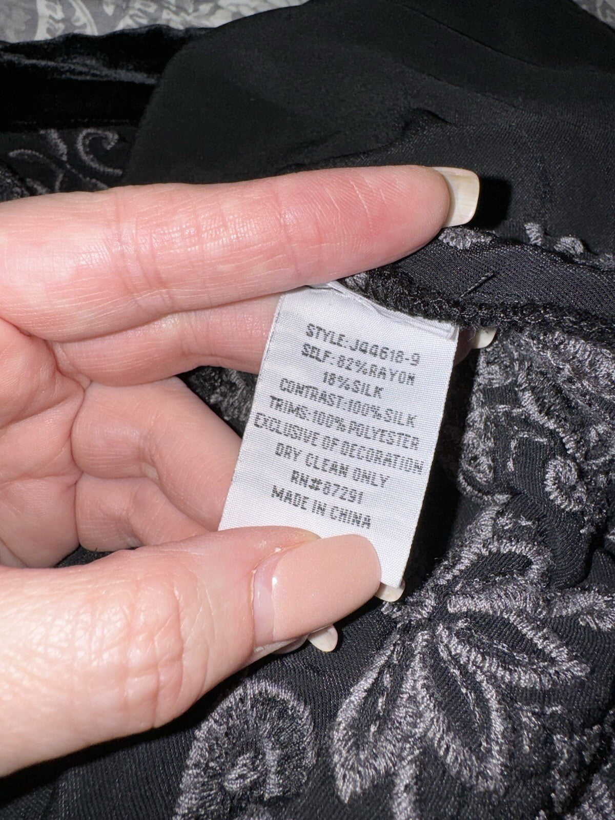 Johnny Was XL Black Velvet Kimono Duster  Cardigan Embroidery Handkerchief Hem Johnny Was