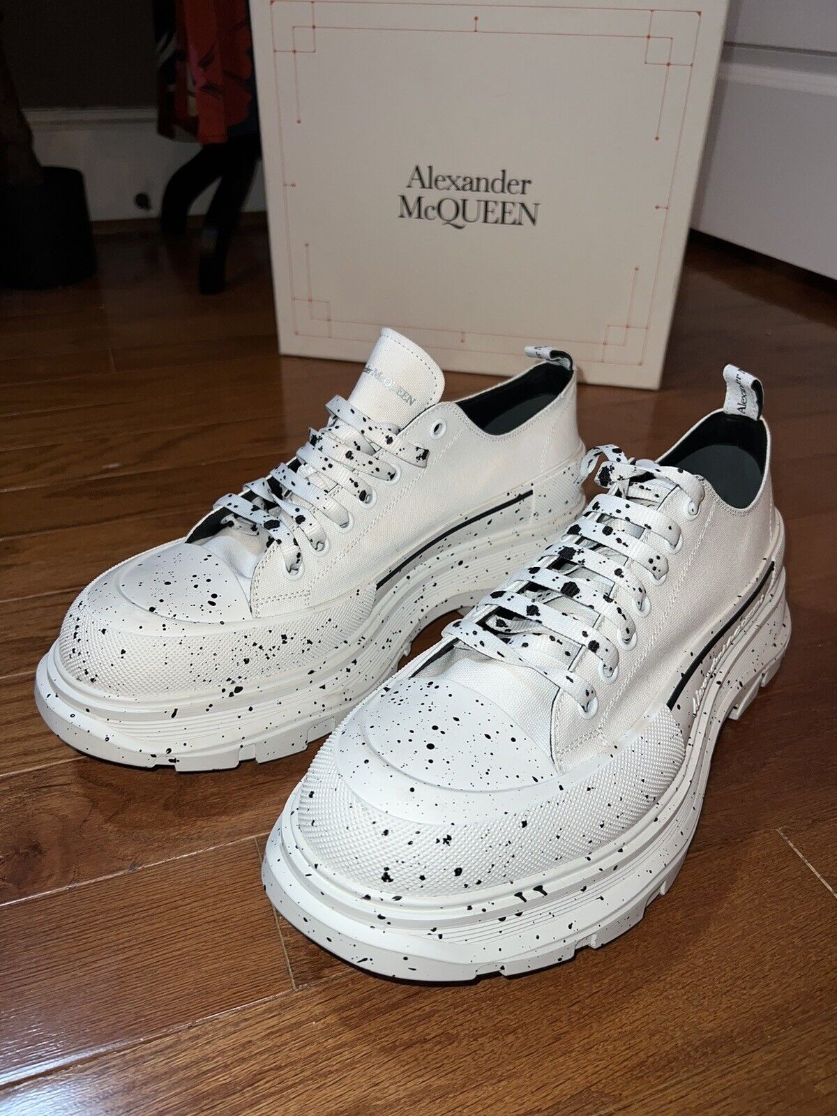 Alexander McQueen Tread Slick Speckled Sneakers  Retail $720 sz 49 US 16 5