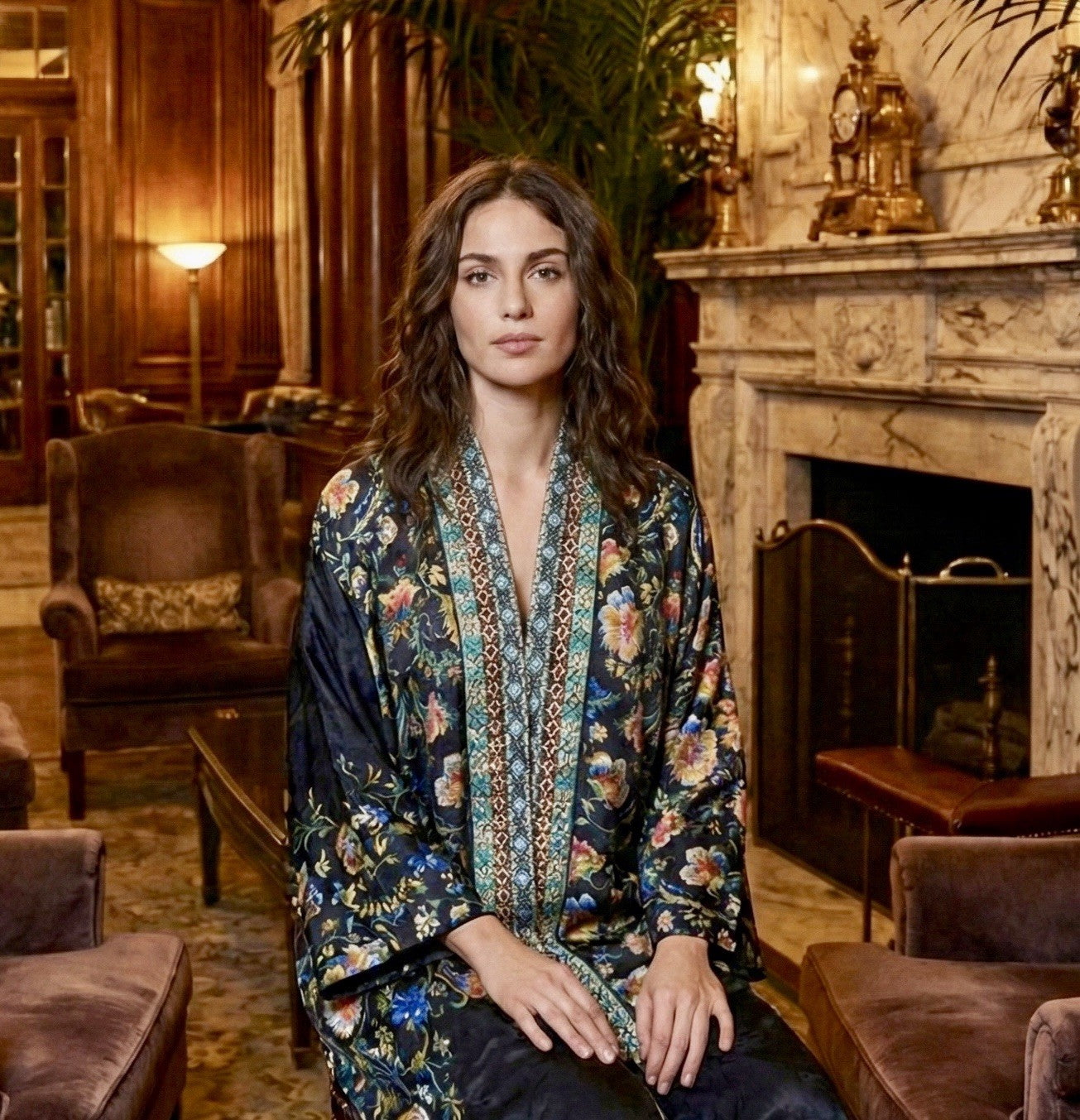 Johnny Was Large Velvet & Silk Kimono Wrap REVERSIBLE Jewel Tones Jacket Johnny Was