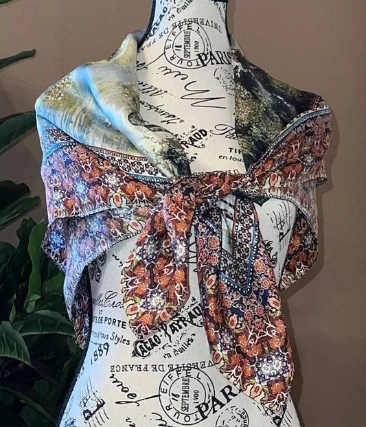 Johnny Was Silk Scarf Beautiful Condition Johnny Was