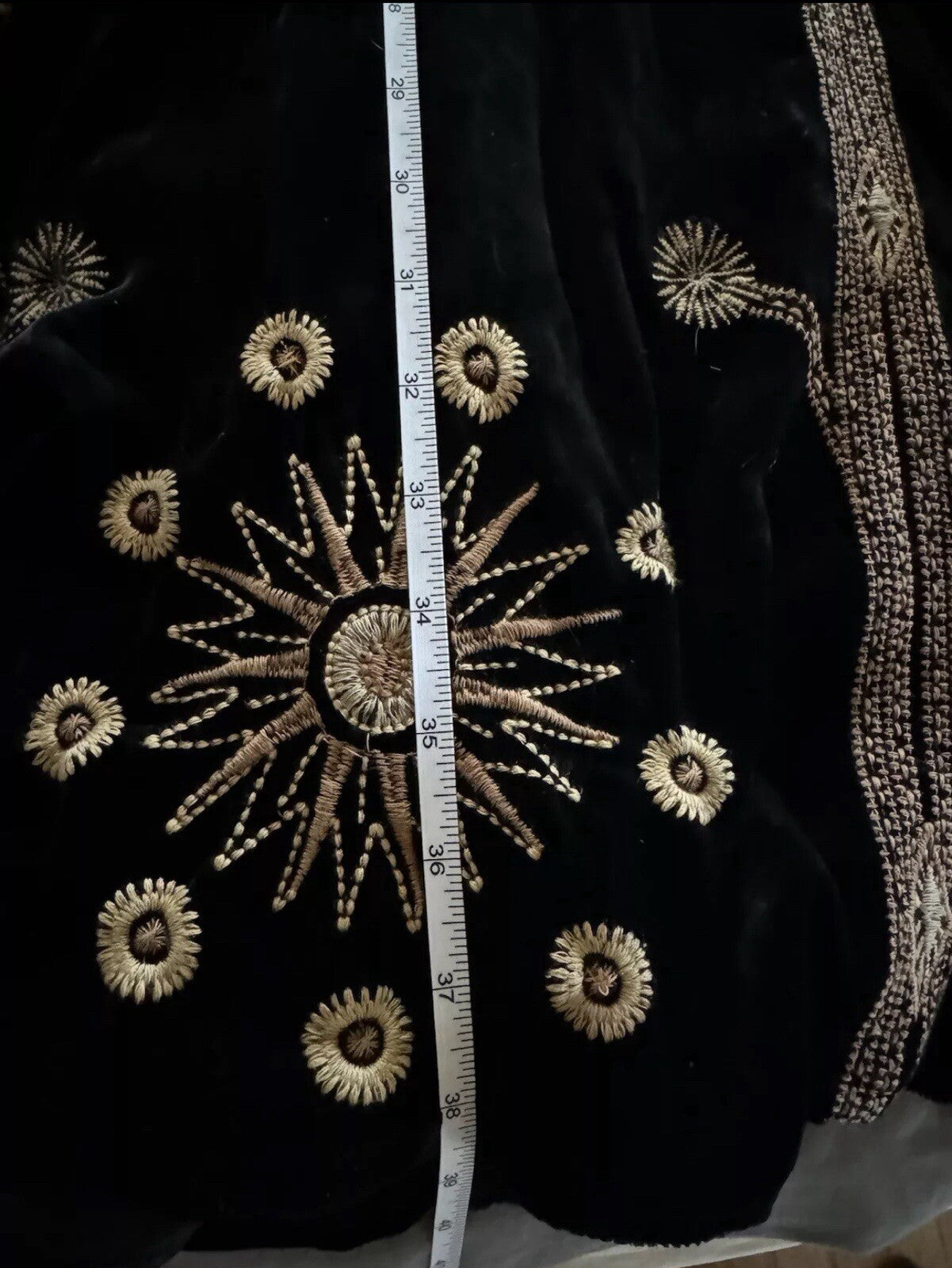 Johnny Was 3X Black & Gold Velvet Shift Mini Dress Tunic Top $528 Retail Johnny Was