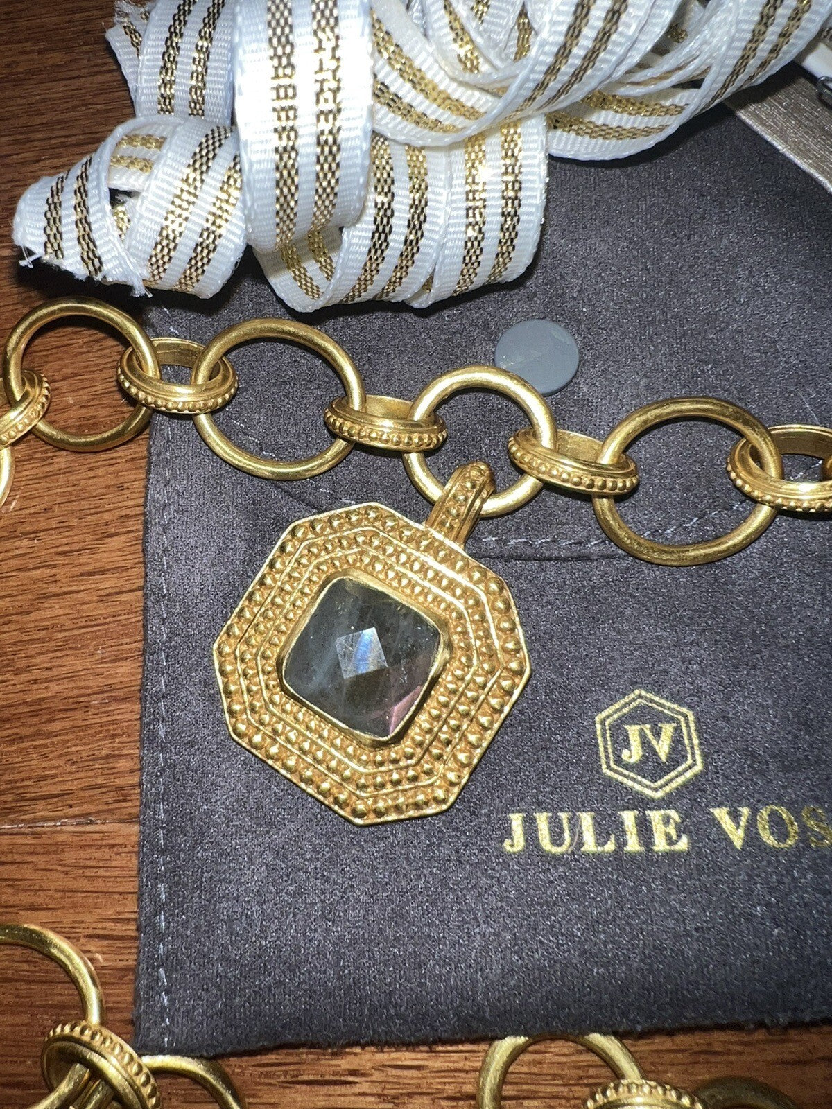 Julie Vos Luxor Necklace Toggle Link 24k Gold Plated Adjustable Julie Vos