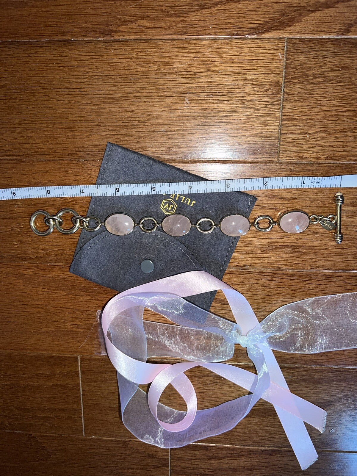 Julie Vos Pink Quartz Toggle Link Bracelet Adjustable Soft & Feminine Julie Vos