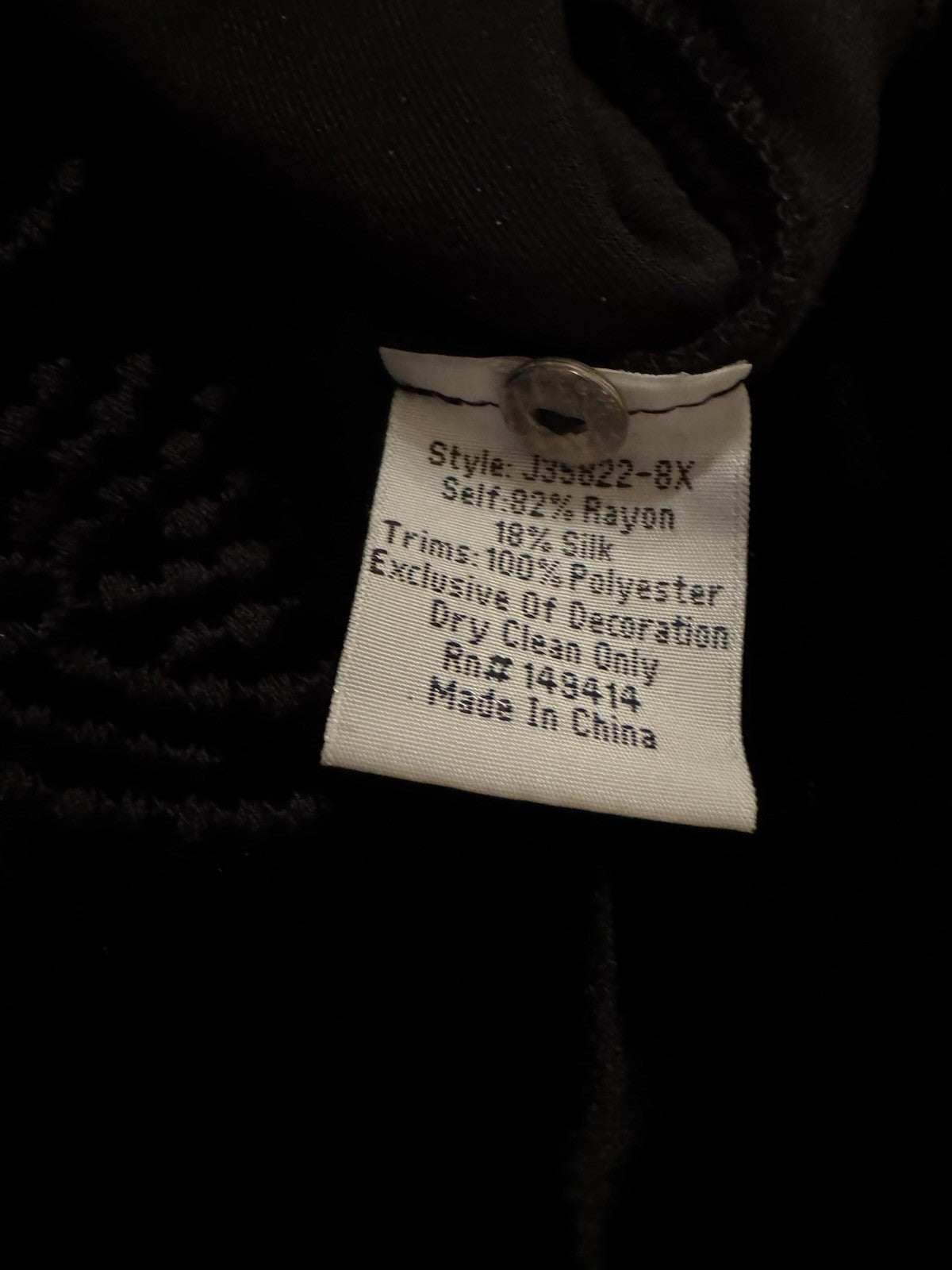 Johnny Was 3X Plus Black Velvet Maxi Dress Floral Embroidery $528 Retail Johnny Was