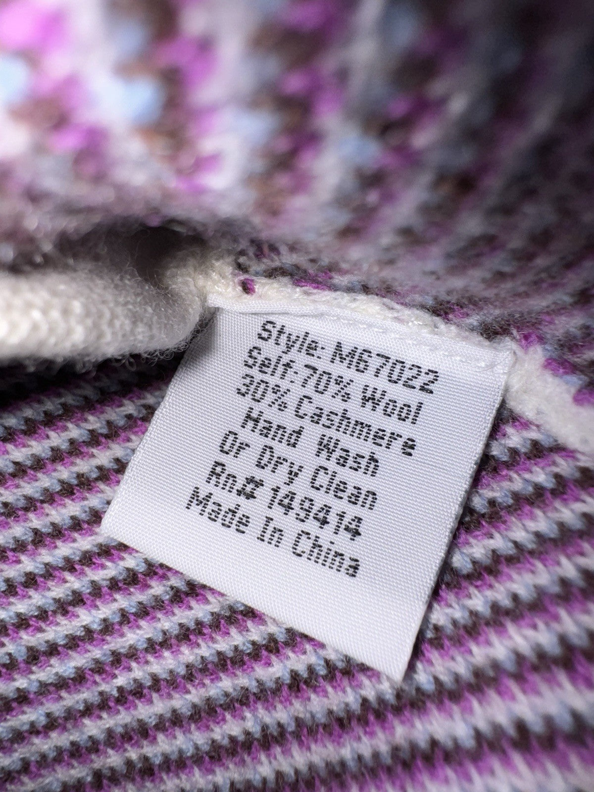 Johnny Was L White Purple & Blue Cashmere & Wool Cardigan Sweater Wrap $478 Johnny Was