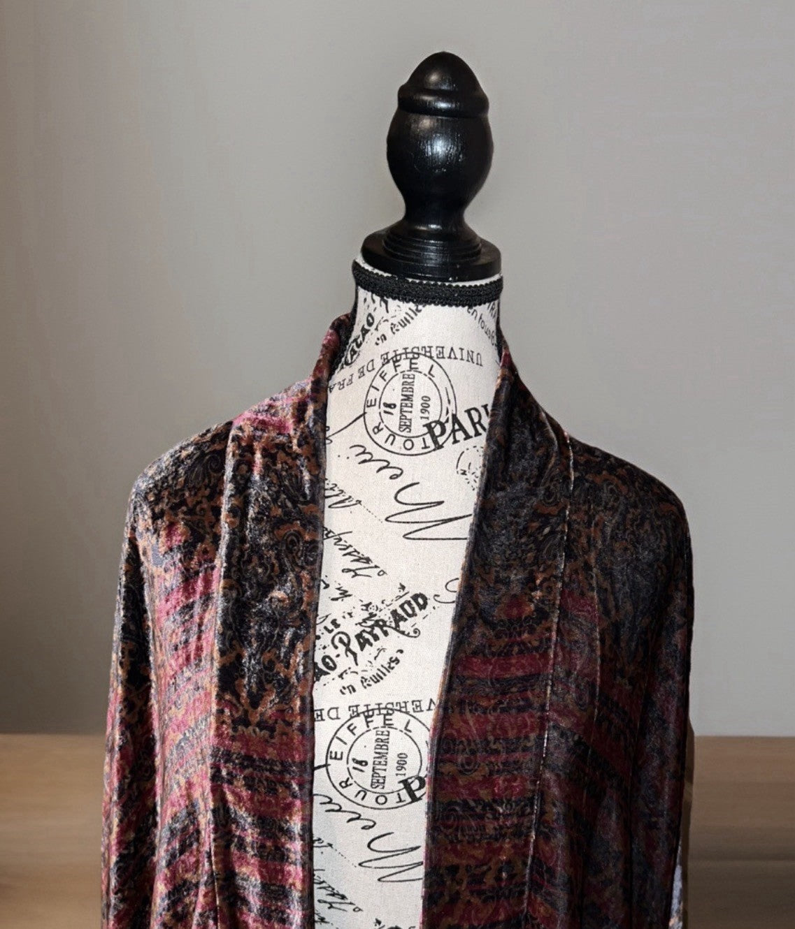 Johnny Was Black & Red Velvet Sz 3X 3XL Kimono Wrap Gorgeous Colors Johnny Was