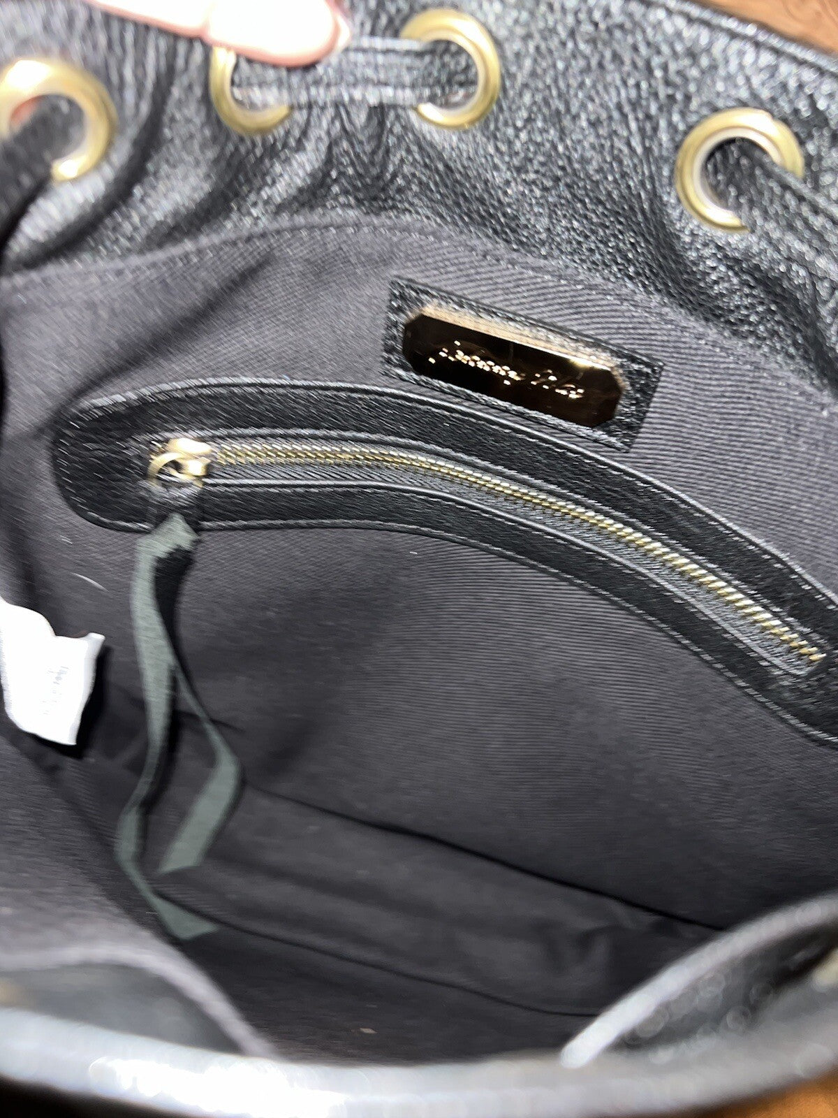 Johnny Was Black Leather Tote Bag Purse Crossbody Beautiful Embroidery Johnny Was