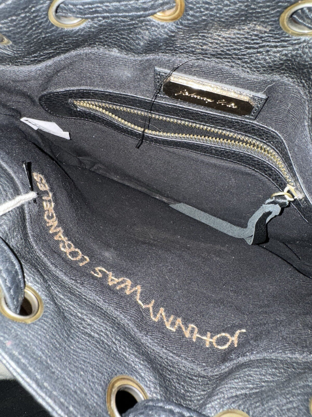 Johnny Was Black Leather Tote Bag Purse Crossbody Hobo Bucket Tassels Johnny Was