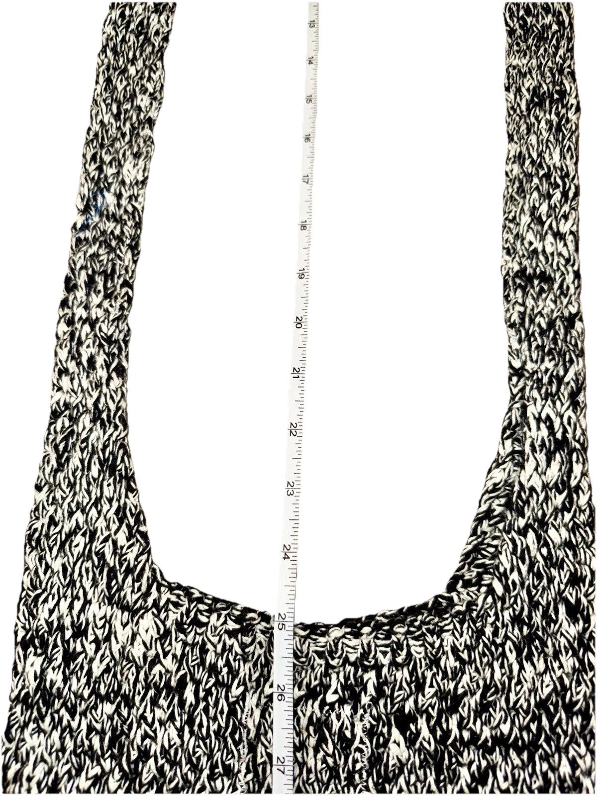 Johnny Was Black & White Sling Bag Crochet Slouch Hobo Tote Purse Crossbody Johnny Was