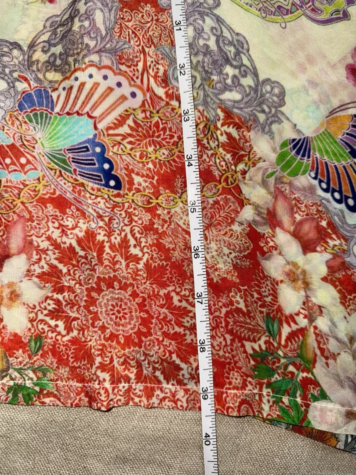 Johnny Was 3X Plus Button Up Shirt Dress Silky Tunic Kimono Patchwork Pattern Johnny Was