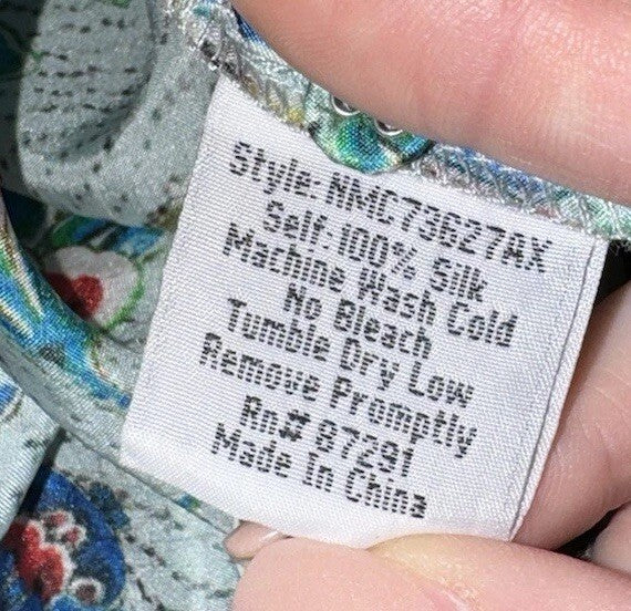 Johnny Was 3X 3XL 100% Silk Button Up Tunic Top Blouse Shirt Kimono L/S Johnny Was