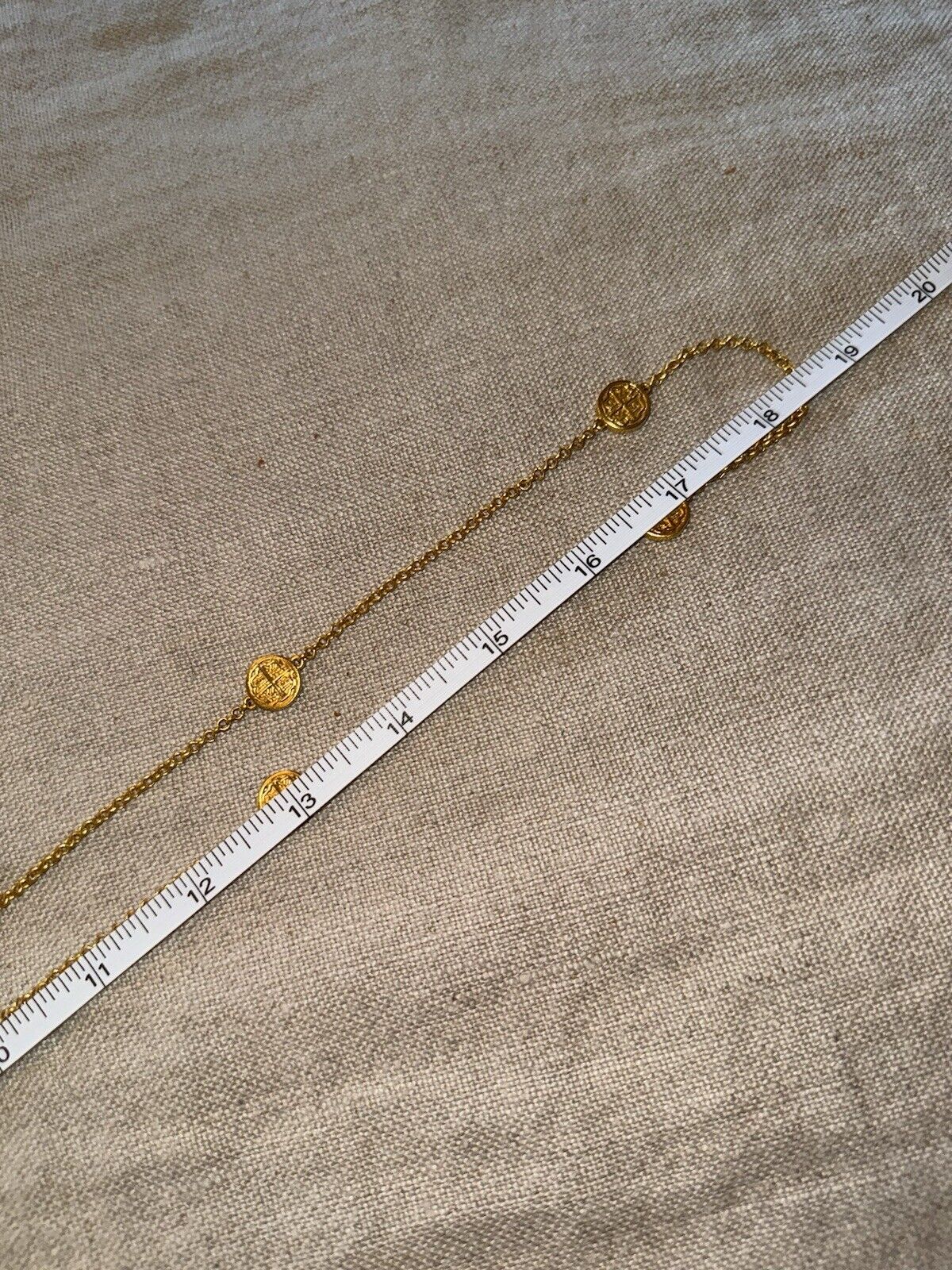 Julie Vos Long Station Coin Medallion & 24k Gold Plated Necklace LONGER STYLE