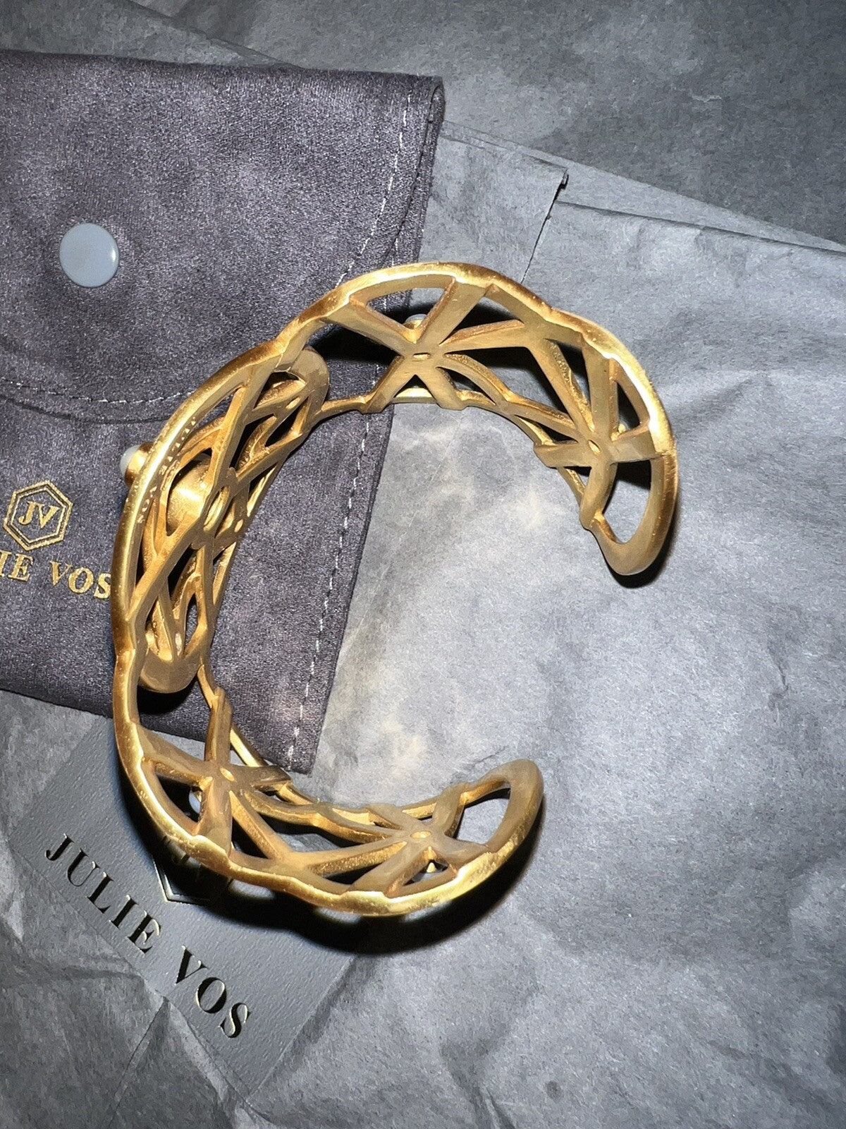 Julie Vos Chalcedony & Pearl Cuff Bangle Bracelet Julie Vos