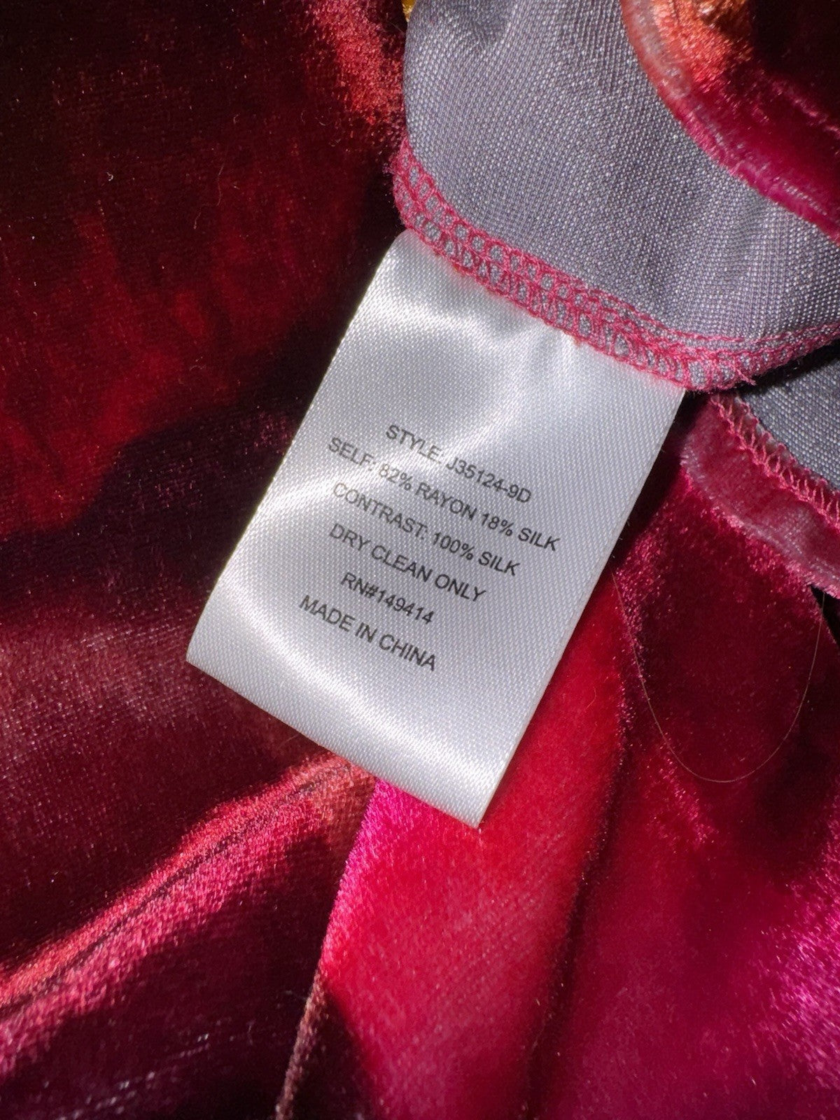 Johnny Was XXL Plus Velvet Shift Mini Dress Red Black  & Pink BOHO Floral Johnny Was