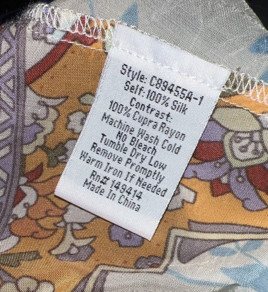 Johnny Was L Large 100% Silk Kimono Lightweight Cool Jacket Wrap Cardigan BOHO Johnny Was