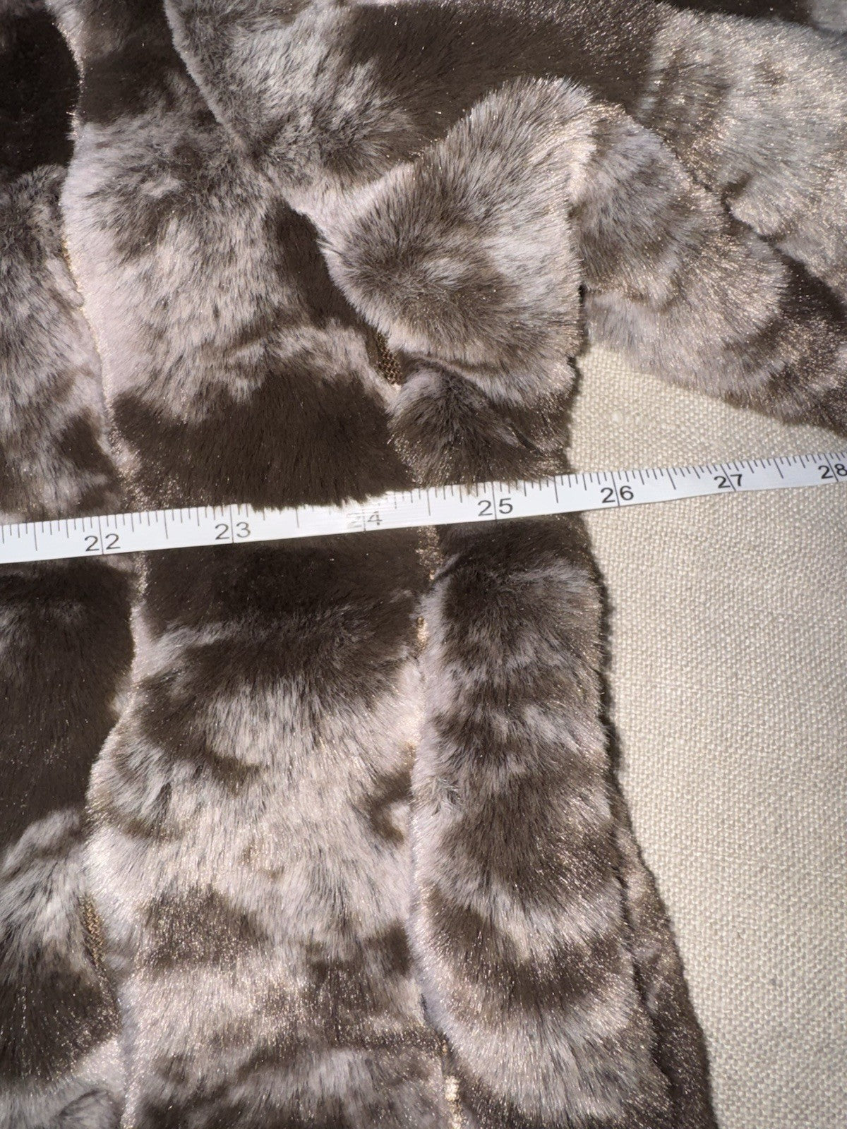 Johnny Was XL Black & Grey Faux Fur Coat Jacket Silk Lining Pockets Soft Johnny Was