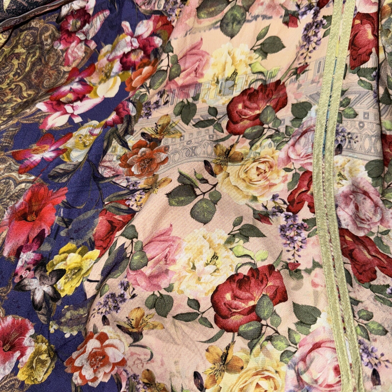 Johnny Was L Large REVERSIBLE HiLow KIMONO Duster Jacket Coat Boho Chic Johnny Was