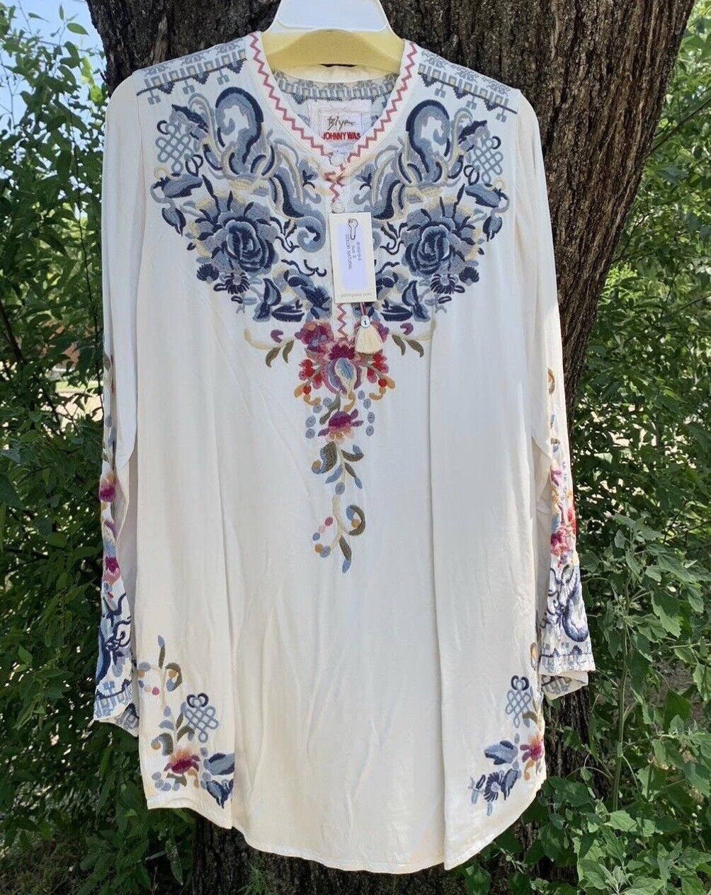 Johnny Was Kimono Wrap SZ S SMALL Silky Soft W/ Embroidery OVERSIZED