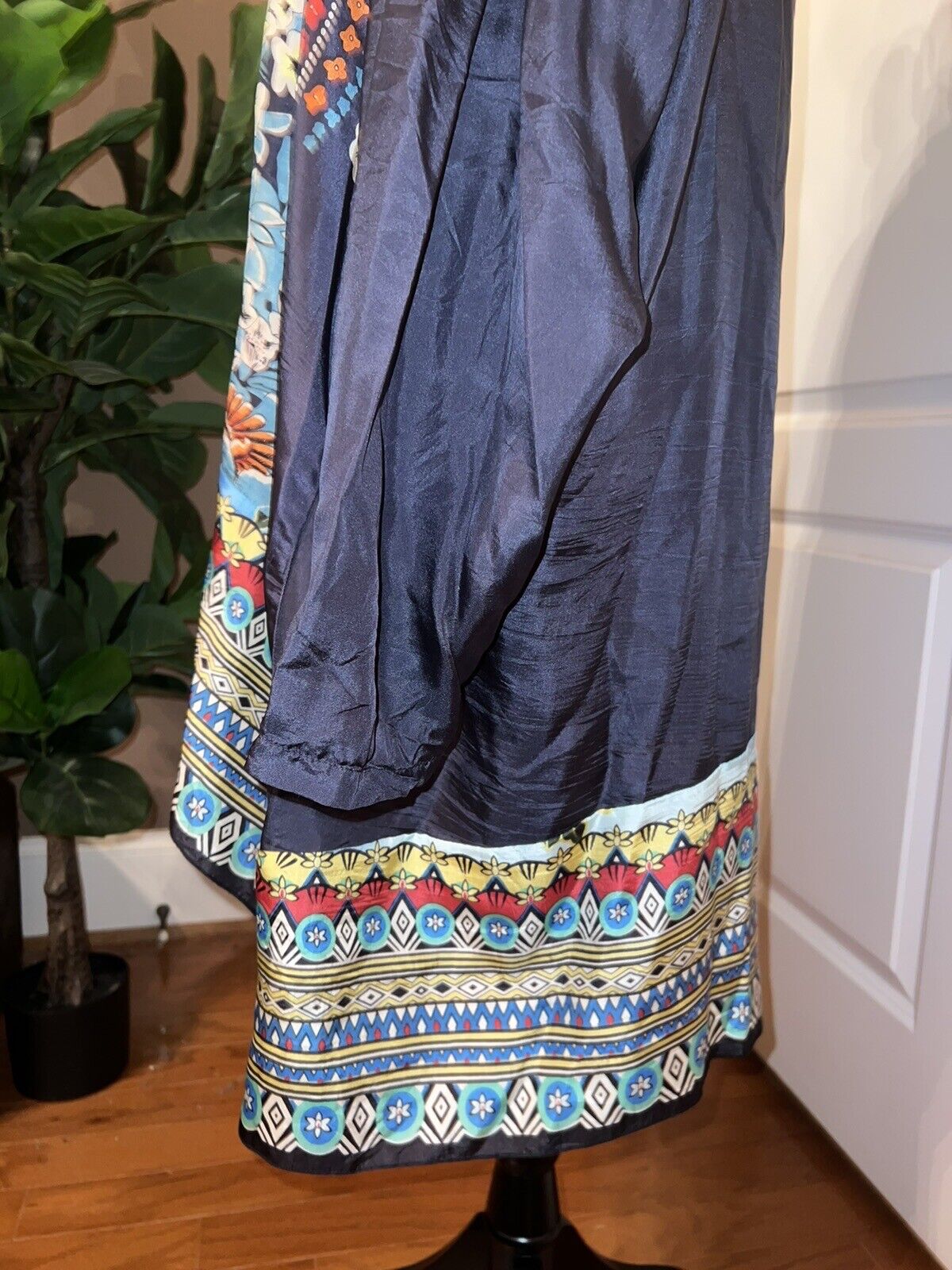 Johnny Was 3X 3XL 100% Silk Tunic Top Kimono Sleeves