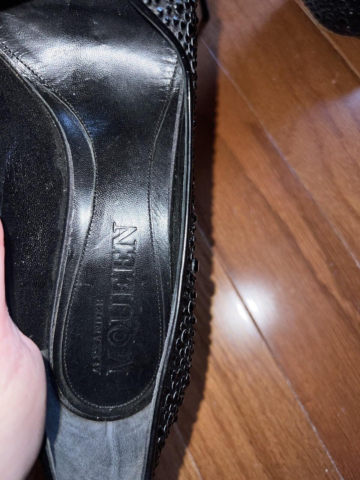 Alexander McQueen 38.5 Black Crystal Pumps High Heels Retail $1750 Alexander McQueen