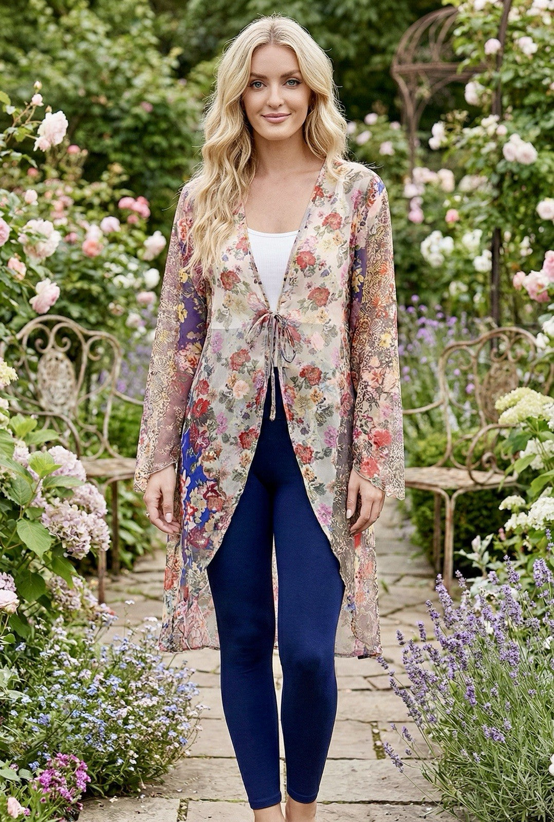 Johnny Was L Large REVERSIBLE HiLow KIMONO Duster Jacket Coat Boho Chic Johnny Was