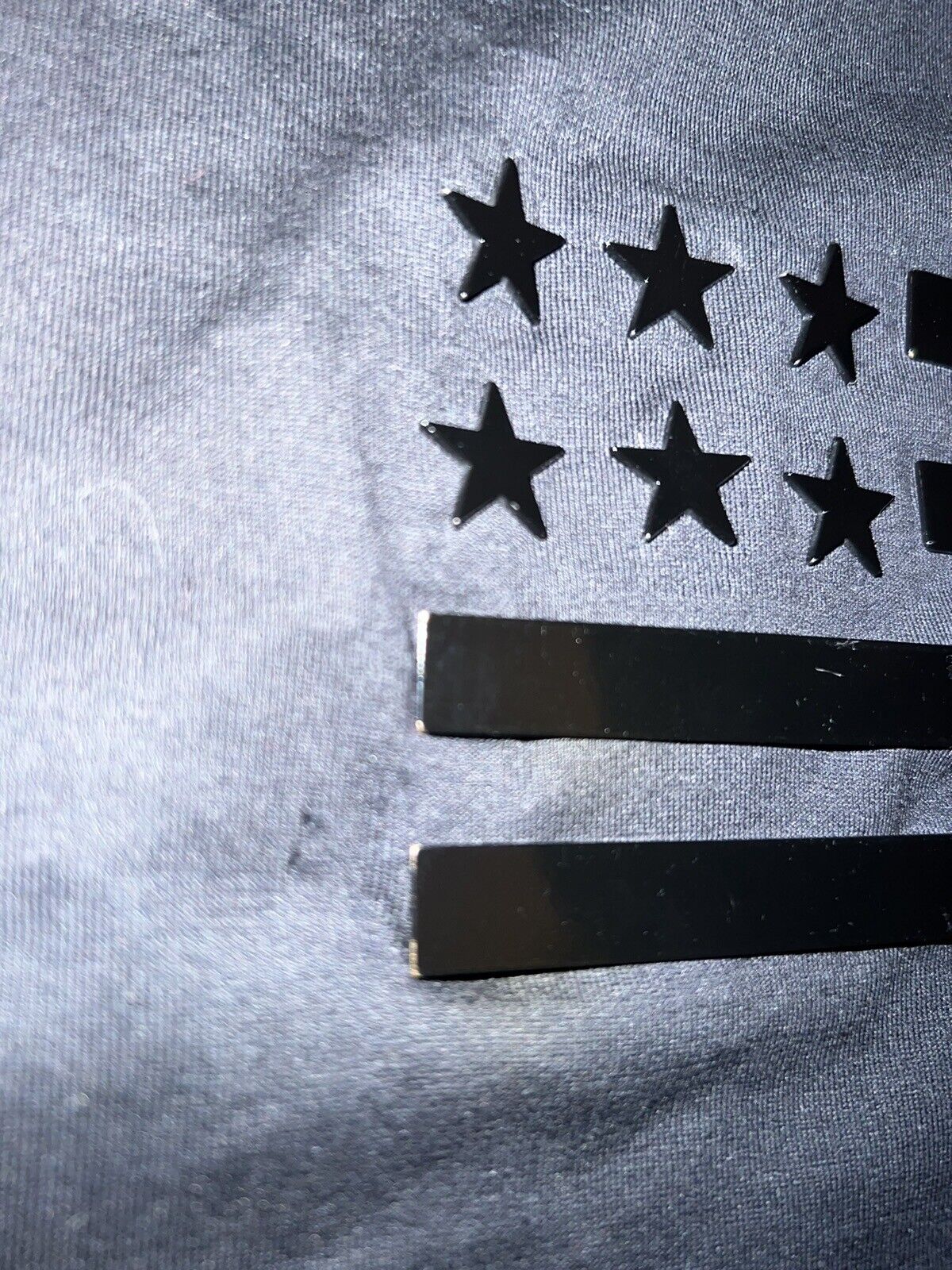 Givenchy Sz L Large Black Tee Metal Flag Embellishment AUTHENTICATION byRealReal